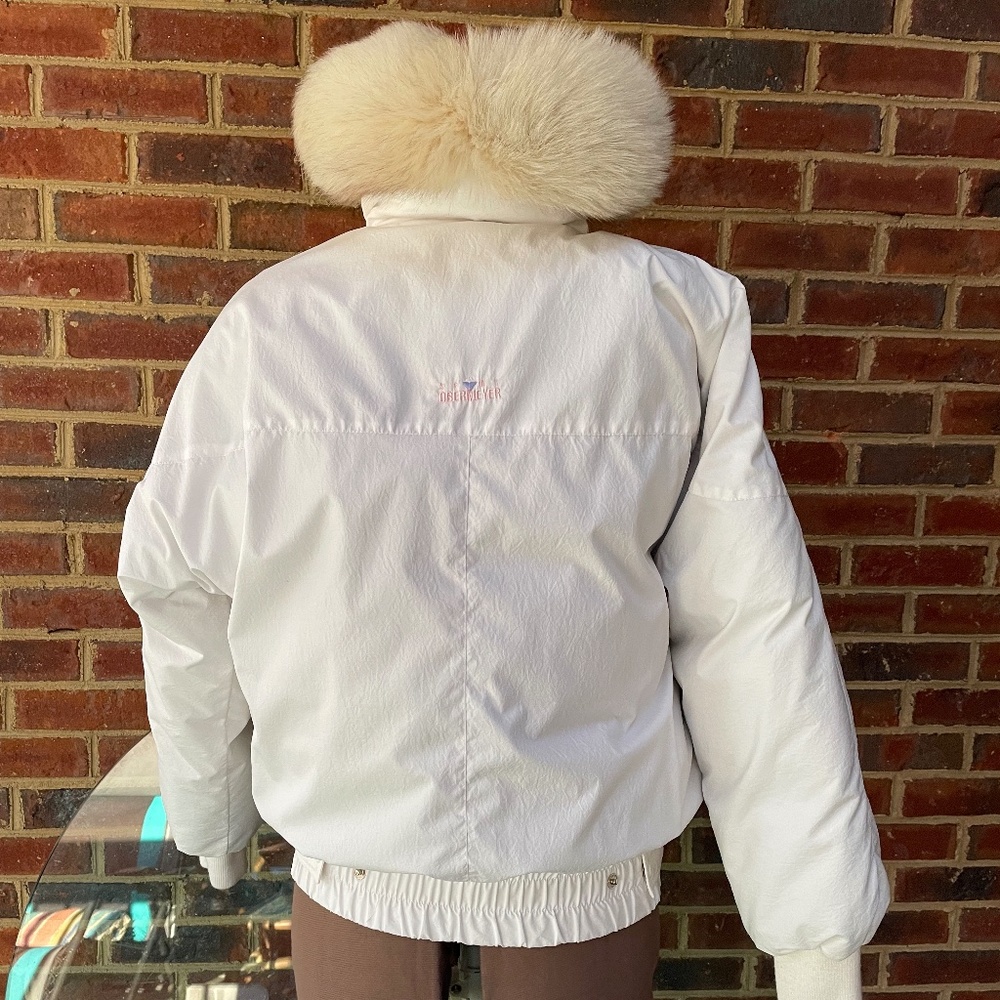 Vintage 1988 Obermeyer asymmetrical down ski jacket with fox fur hood - Picture 3 of 12